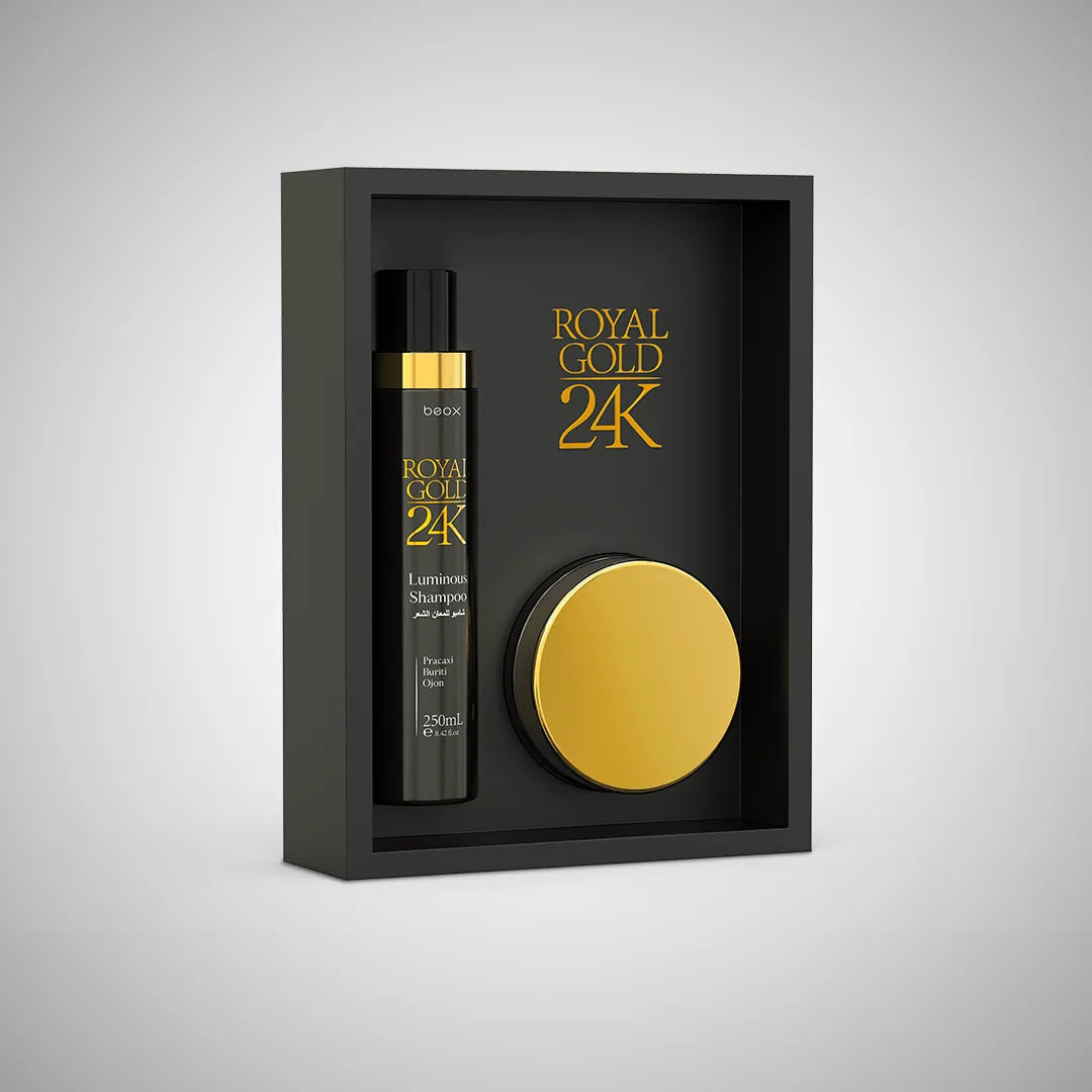 Royal Gold 24K Kit per la Cura Quotidiana dei Capelli Luminosi - Bella donna cosmetici 