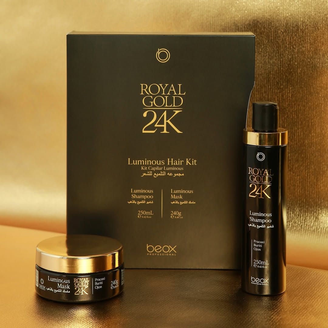 Royal Gold 24K Kit per la Cura Quotidiana dei Capelli Luminosi - Bella donna cosmetici 